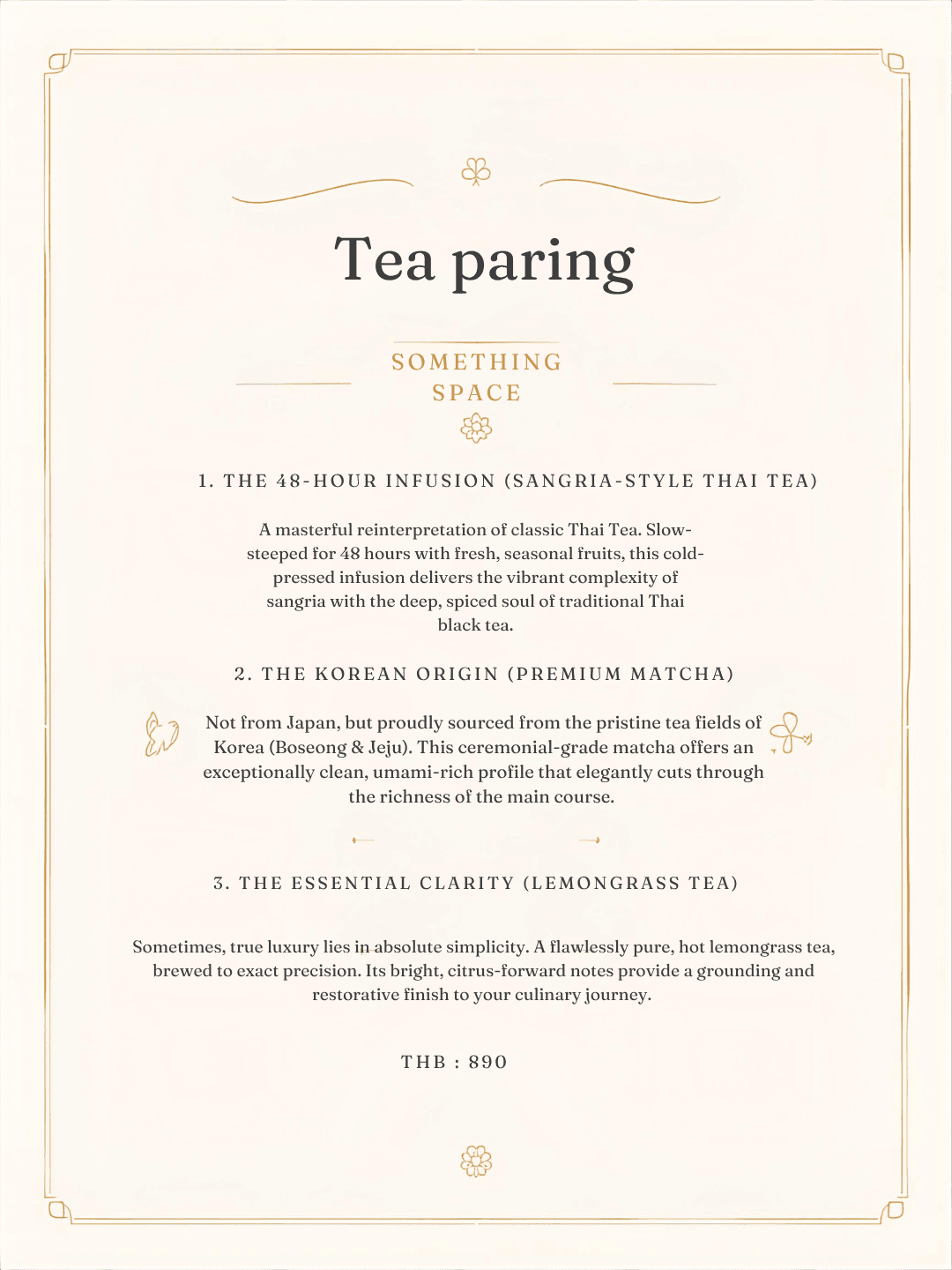 Drinks menu
