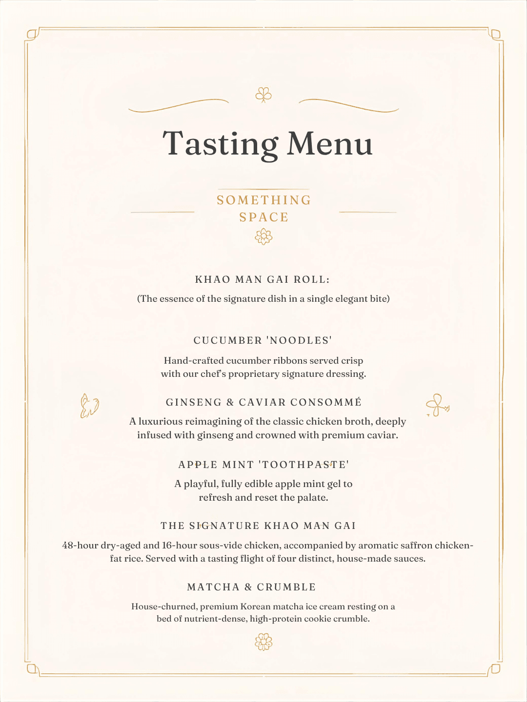 Food menu