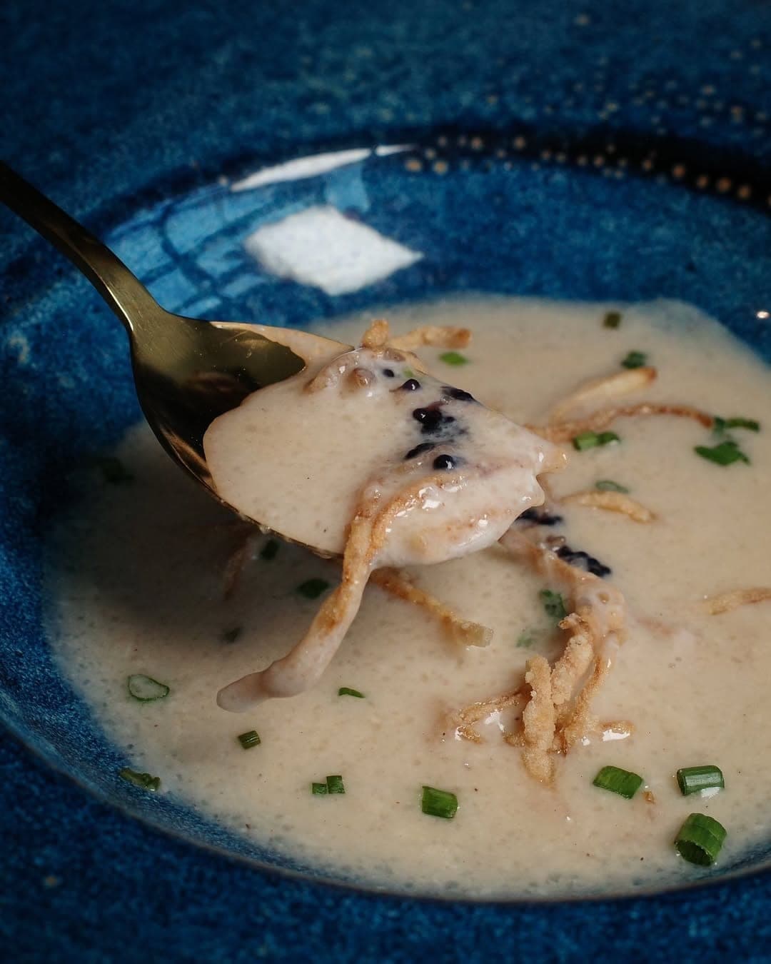 Chicken broth · caviar