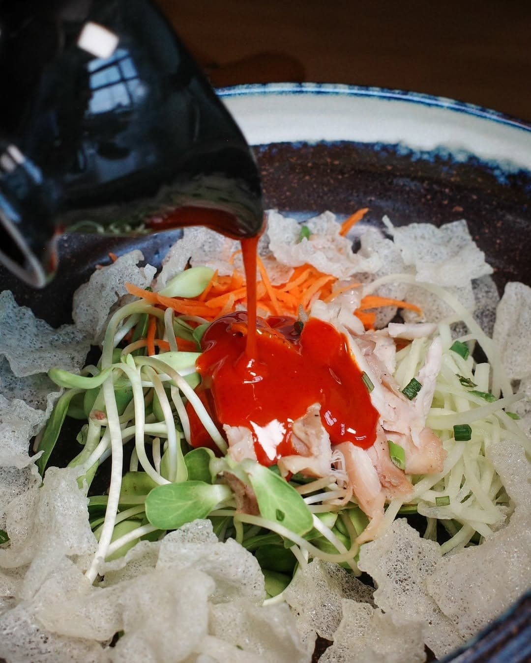 Cucumber noodle · sous-vide chicken